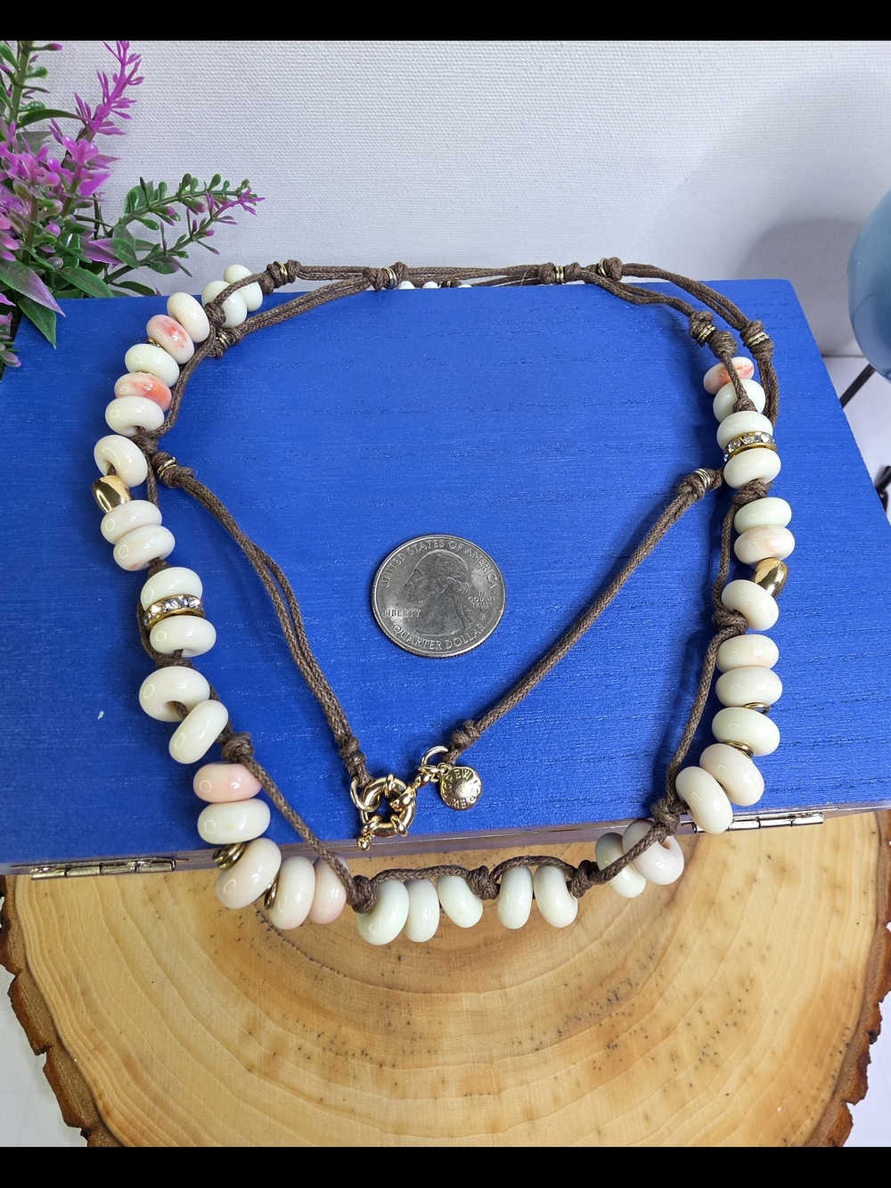 J. Crew Shell Bead Brown Cord Necklace - Picture 10 of 10